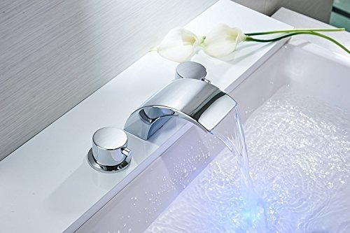 Bathfinesse Bathroom Sink Faucet Led Cascada Dos Manijas Tre Bathfinesse Bathroom Sink Faucet Led