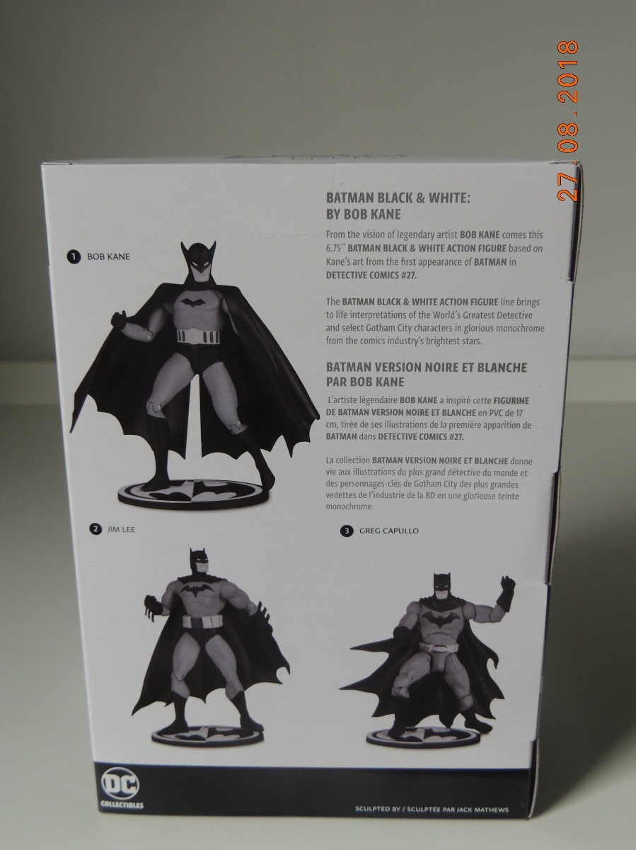 First Appearance Batman by Bob Kane Action Figure DC Collectibles Black /& White