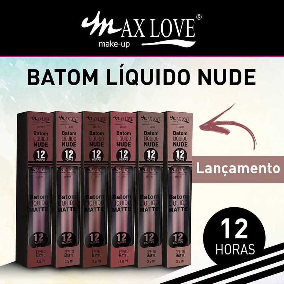 Batom Líquido Max Love Efeito Matte Nude 12 Horas 