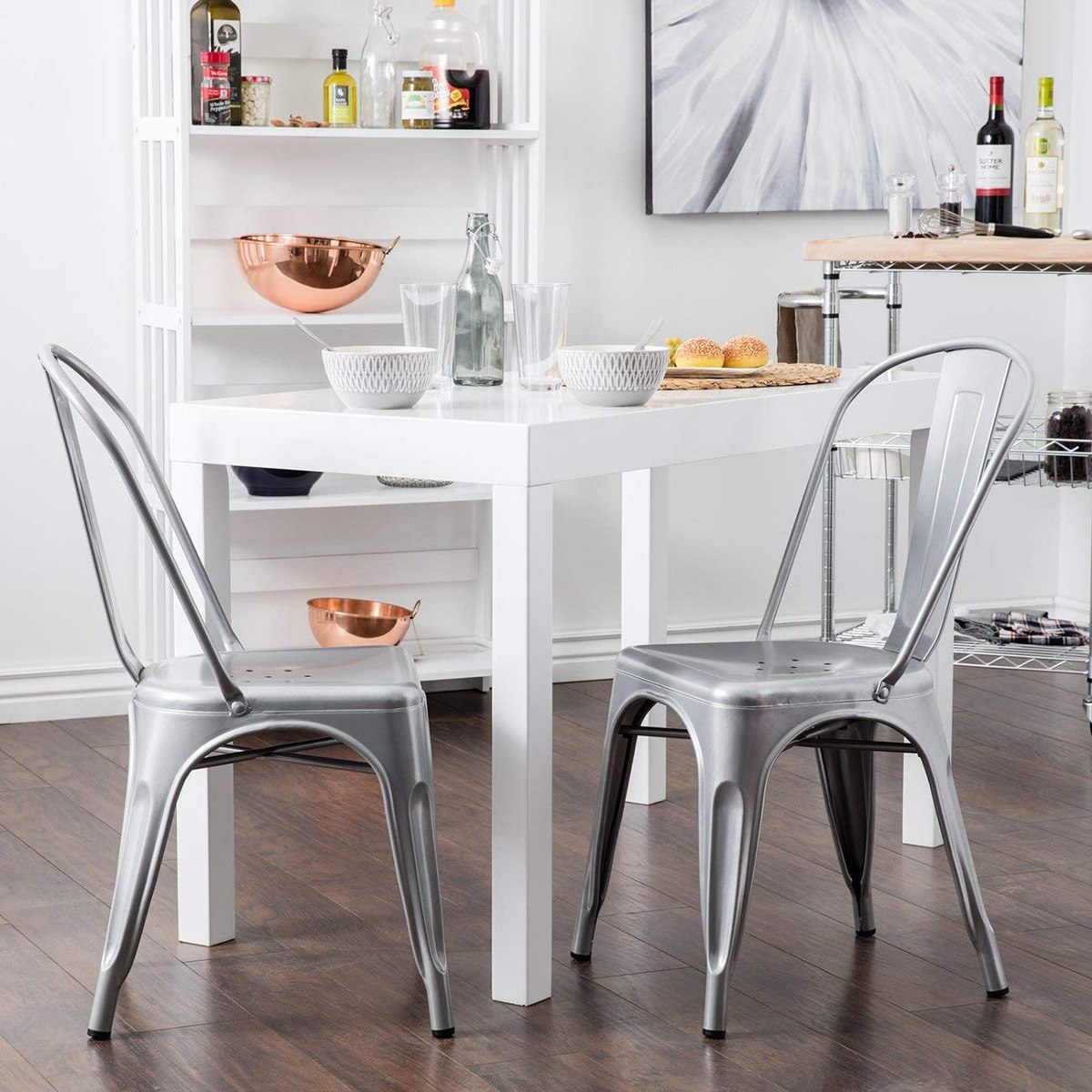 Belleze Juego De (4) Sillas De Comedor Estilo Vintage Con ... Belleze Juego De (4) Sillas De Comedor Estilo Vintage Con ...