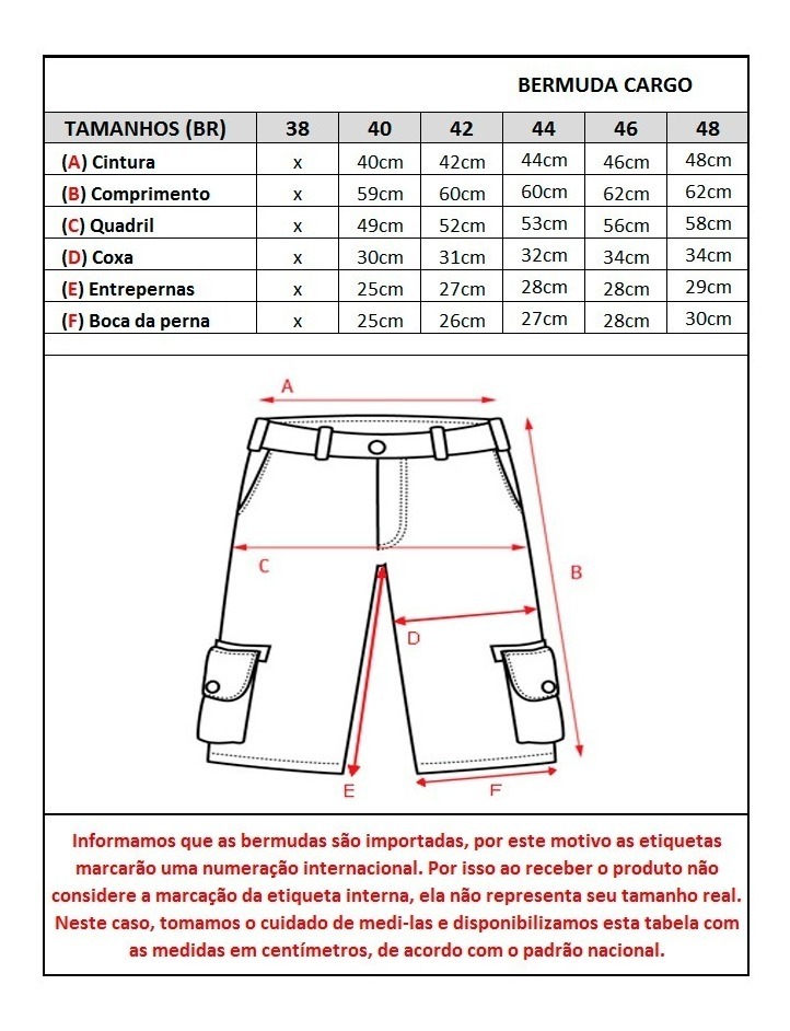 Bermuda Cargo Masculina 6 Bolsos Importada Pronta Entrega - R$ 24 ...