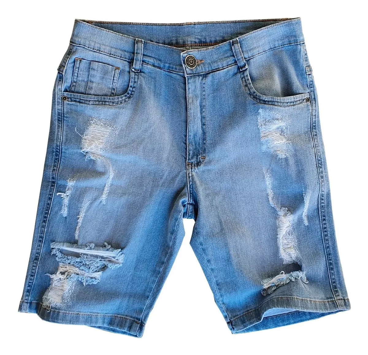 Vcstilo Bermuda Jeans Masculina Rasgado Destroyed Com Elastano S07 R 84 00