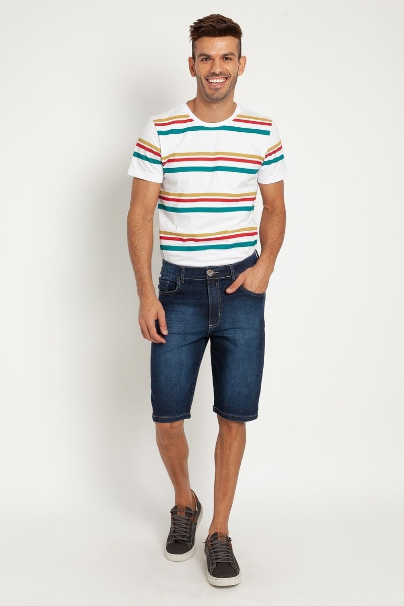 bermuda jeans masculina no brás