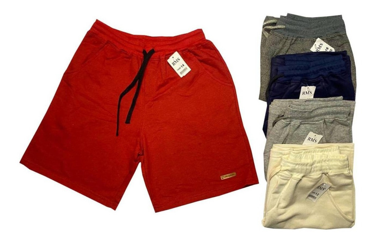 Bermuda Moletom Juvenil Casual Kit 4 Peças - 12 Ao 16 - R$ 120,00 em Mercado Livre