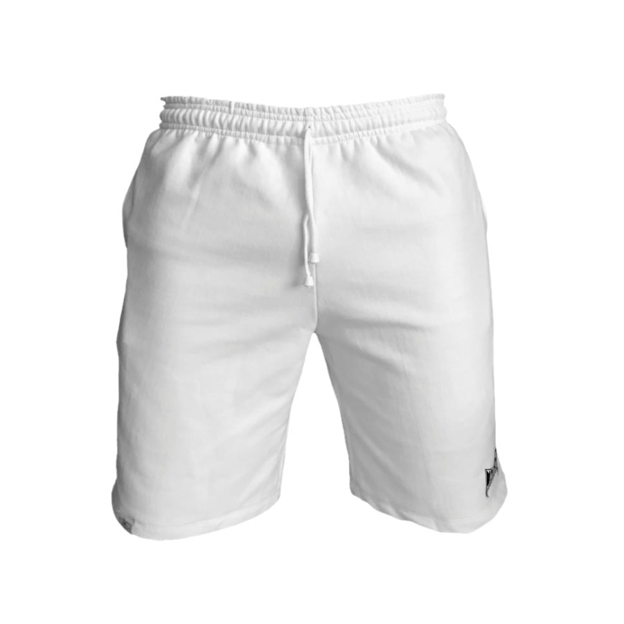 short de moletom branco