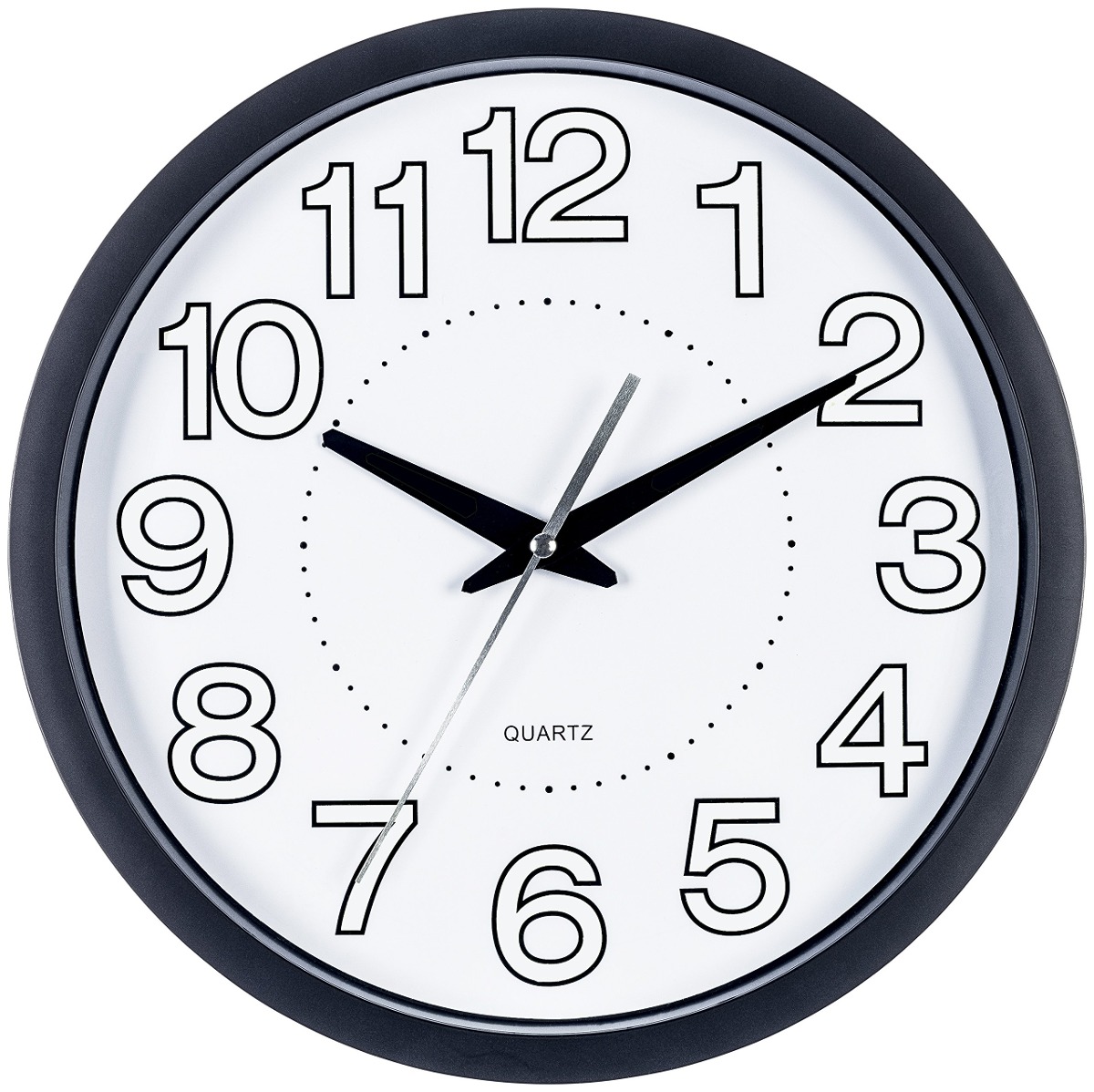 Bernhard Products Black Wall Clock Large Numbers 12 Inch Black Wall Clock Large Numbers 12 Inch