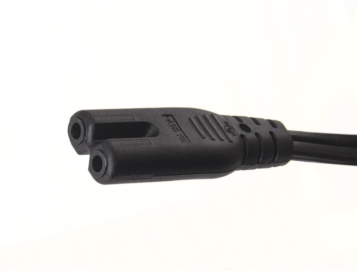 Outlet Saver 2 Prong BiCoreTech 2 Pack Power Extension Cord Cable Figure 8 UL Listed BCT-PC15FB2 18AWG-13A