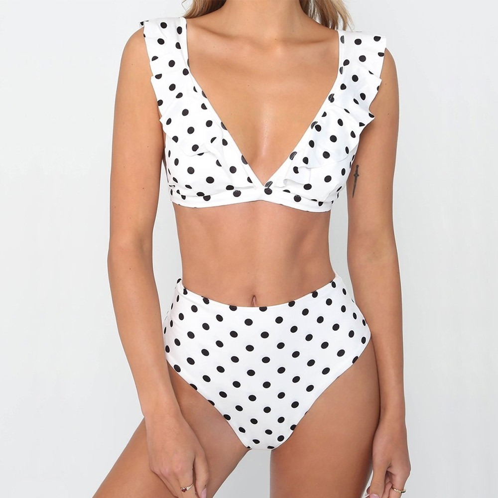 Pin Less Push Retro Lunares Bikini Estilo Con Up 4ARLj5