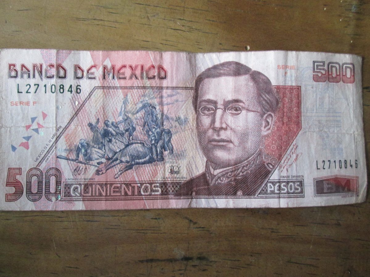 Billete 500 Pesos Ignacio Zaragoza 1996 - $ 1,200.00 en ...
