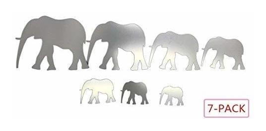 Elefante Espejos acrílico plateado X 10.