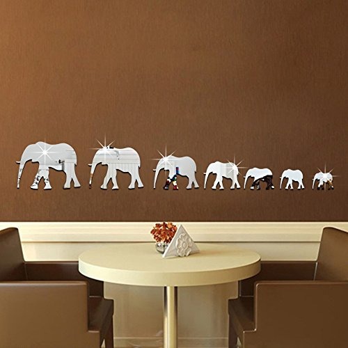 Elefante Espejos acrílico plateado X 10.