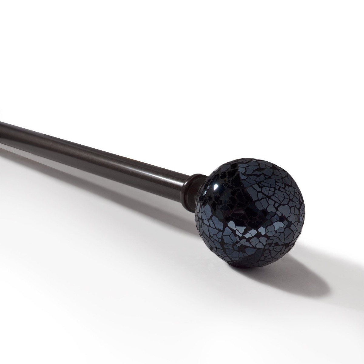 Black Mosaic In Pewter Curtain Rod By Sheffield Home 66 Cargando Zoom