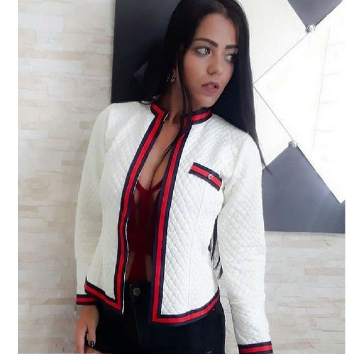 Blazer Feminino Slim Matelasse Casaquinho Chanel Inverno