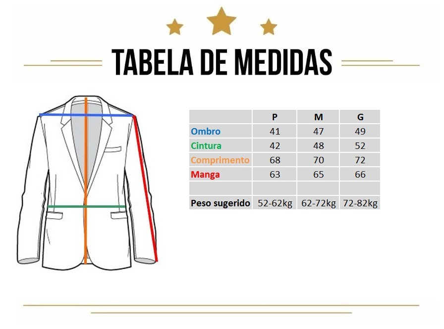 Tabela De Medidas De Blazer Masculino Blazer Masculino Slim Fit Casual Jaqueta A Pronta Entrega - R$ 169,99