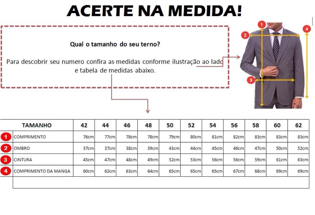 Tabela De Medidas De Blazer Masculino Tabela De Medidas De Blazer Masculino