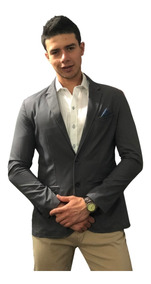 Blazer Saco Para Hombre Gris Oxford Peaceful Clothing