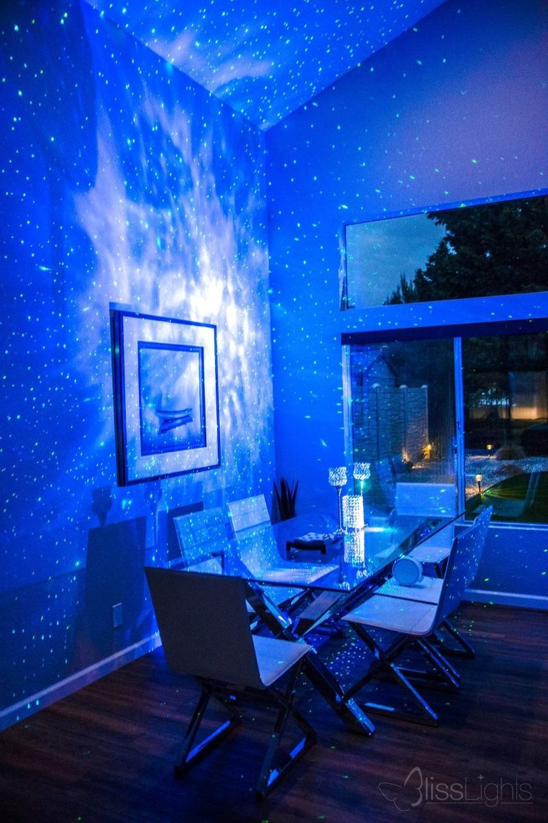 BlissLights Sky Lite Blue Laser Projector w//LED Nebula Cloud for Game Rooms