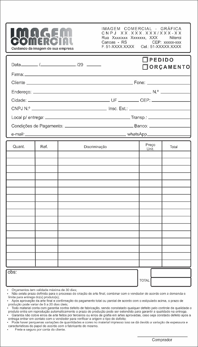 Blocos Ordem De Serviço Termo De Garantia Comandas Etc 