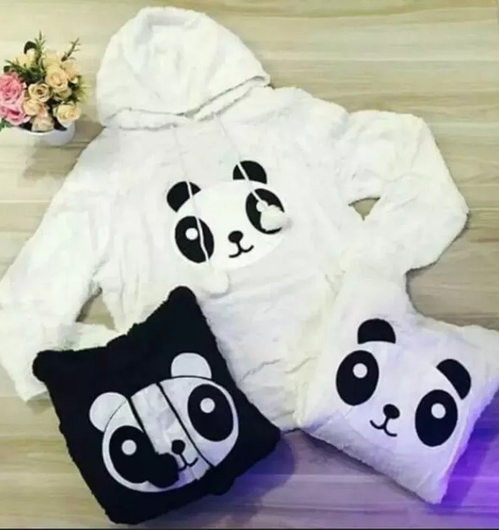 blusa de frio de panda