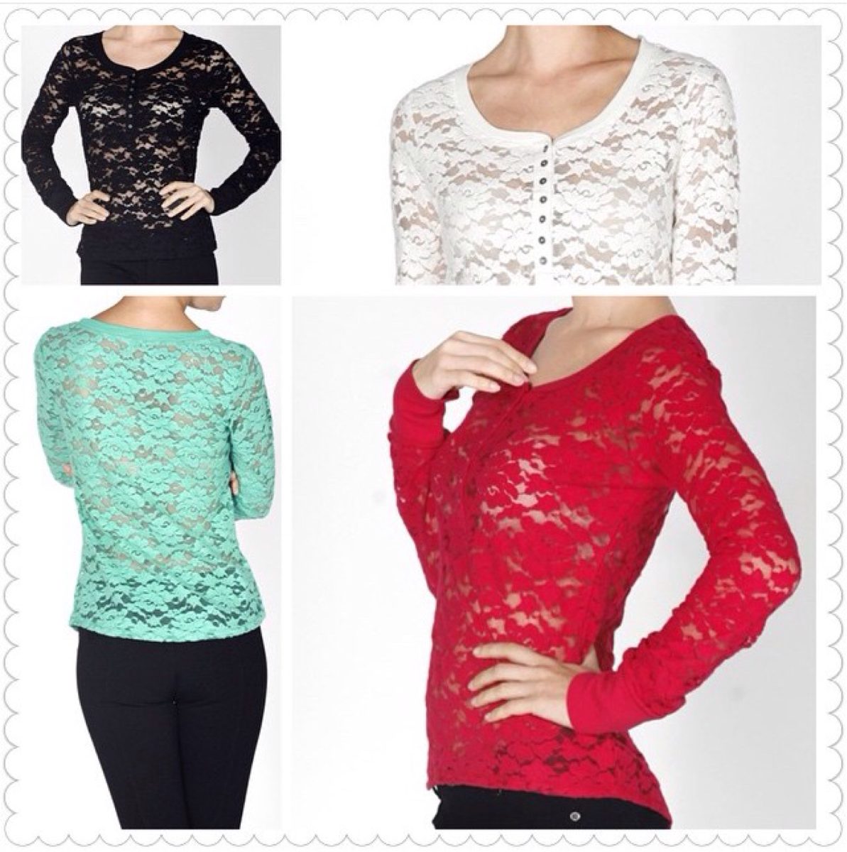 blusas en blonda para dama