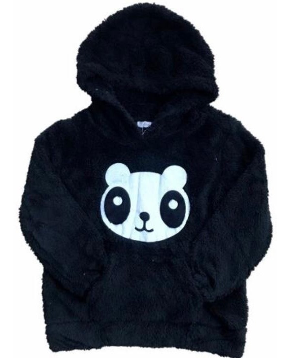 blusa de frio panda com touca