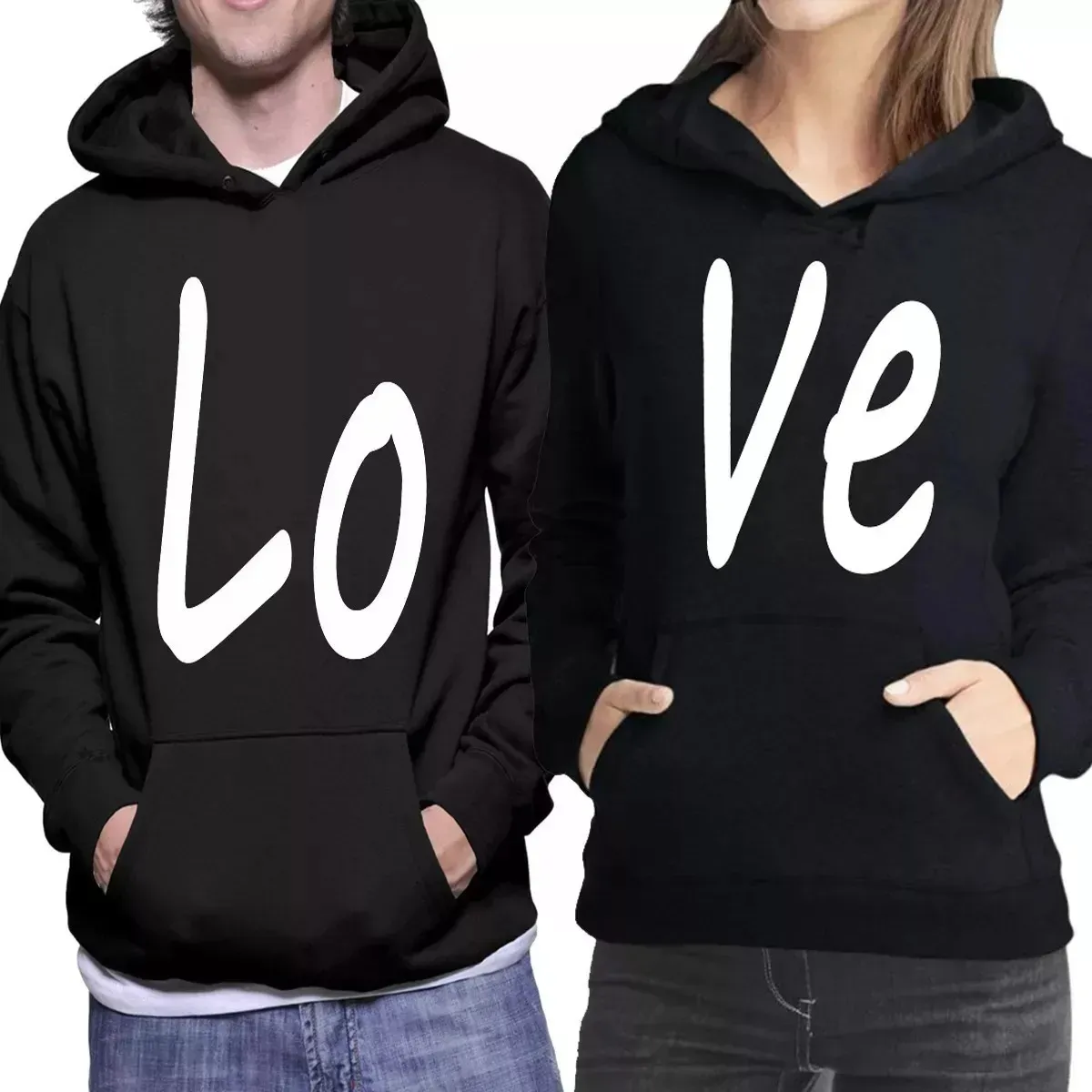Blusa De Frio Moletom Canguru Casal Love 2x Moletom - R$ 145,99 em Mercado Livre