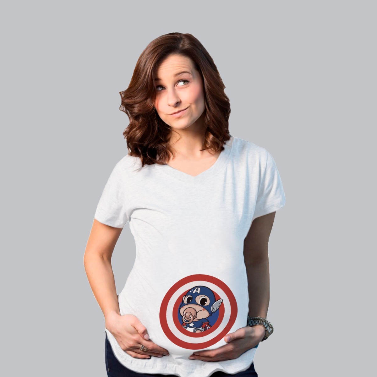 Blusa Especial Maternidad Embarazo Bebe Capitan America 