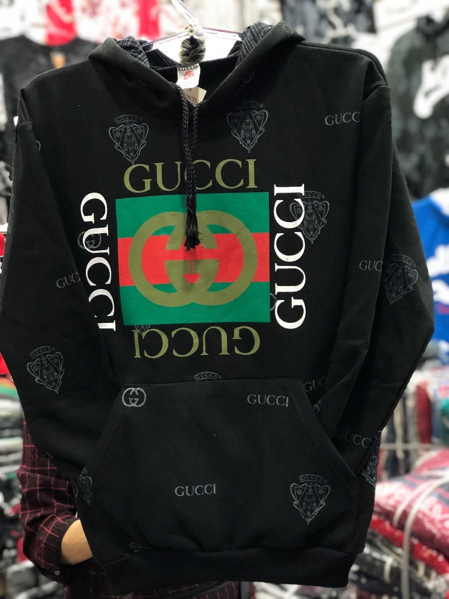 moletom preto gucci