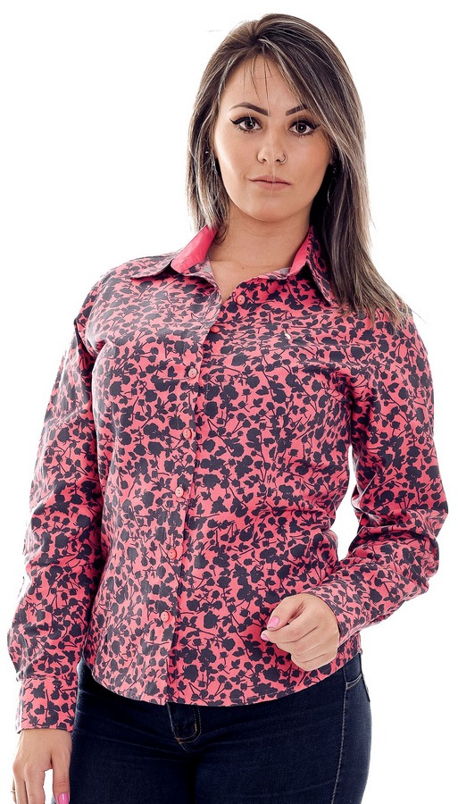 blusa social feminina estampada