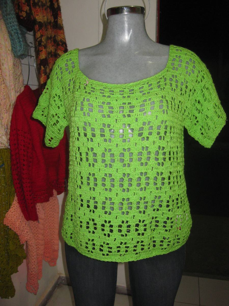 Blusas Hilo Cristal Tejidas A Mano, Varios Colores Y Diseños - $ 880.00