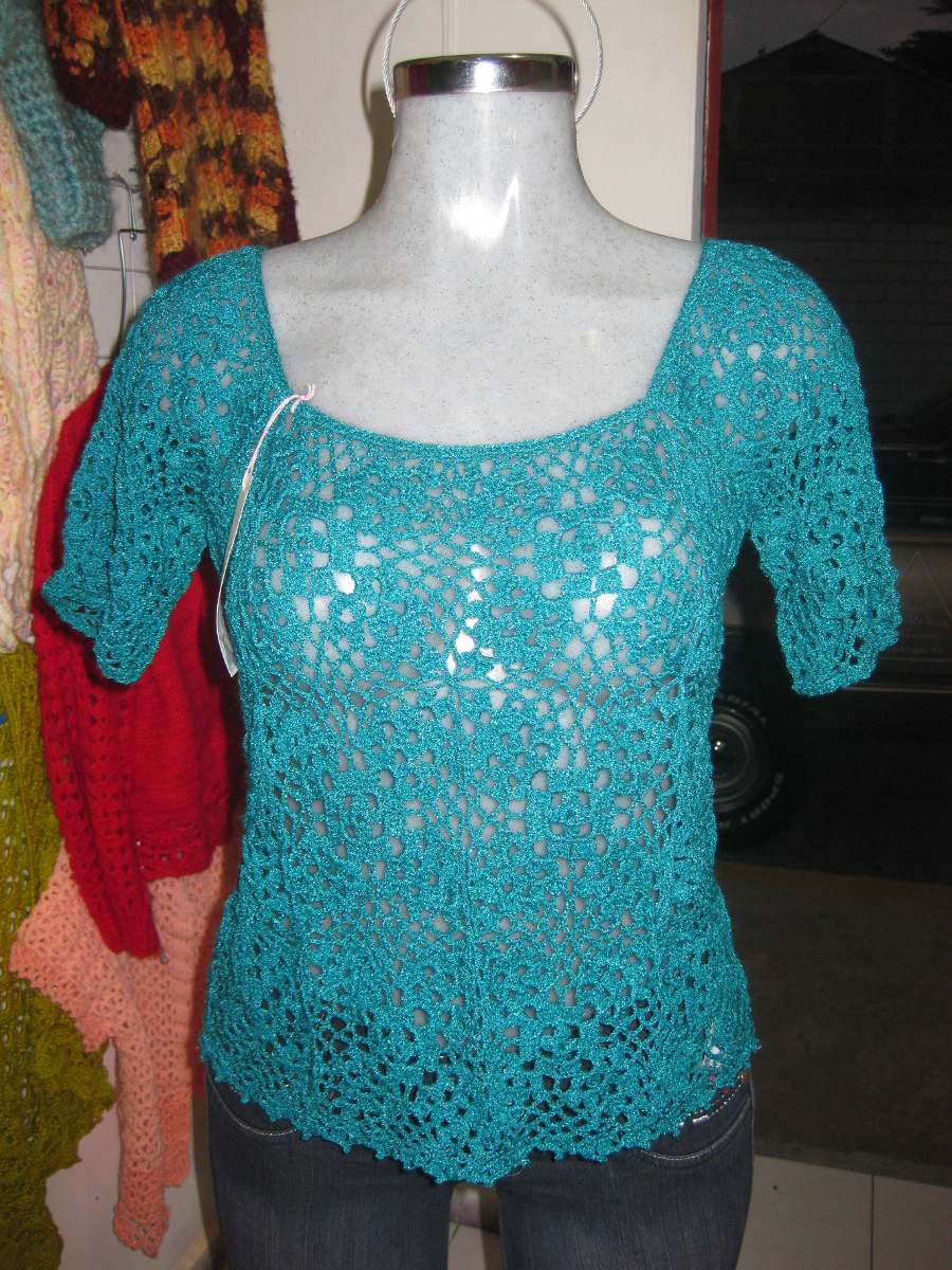 Blusa Hilo Cristal Tejida a Mano