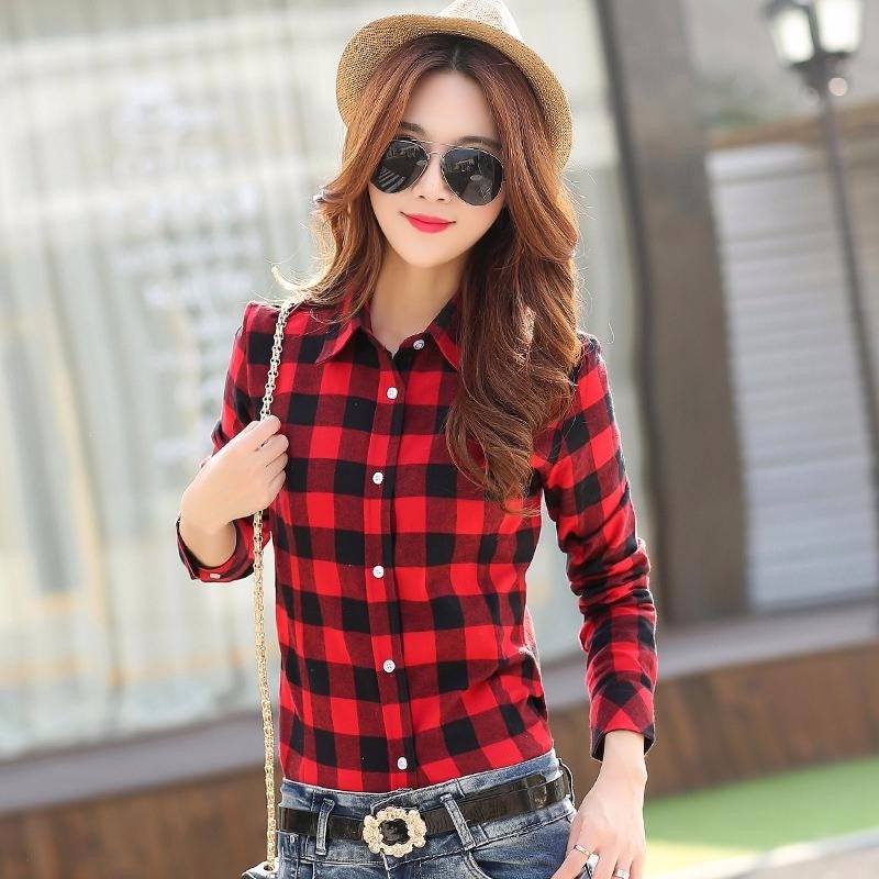 blusas de cuadros para mujer 2018