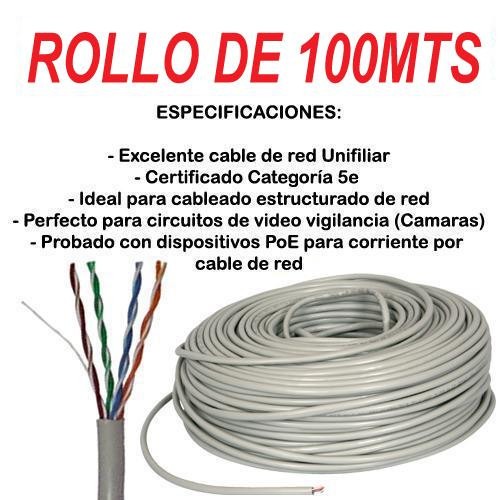 Bobina Cable Utp Cat 5e 100 Mts Cctv Red Seguridad Lan Rj45 Bs Bobina Cable Utp Cat 5e 100 Mts Cctv Red Seguridad Lan Rj45 Bs