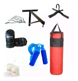 Combo Kit Vendas Guantin Soporte Cadena Bolsa Boxeo Box Soga 7b6yfg