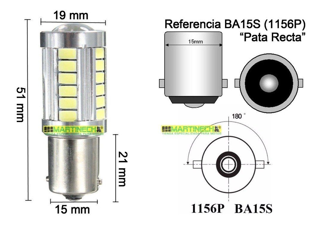 Bombillo Led Reversa O Direccional Luz Blanca Base 1156 