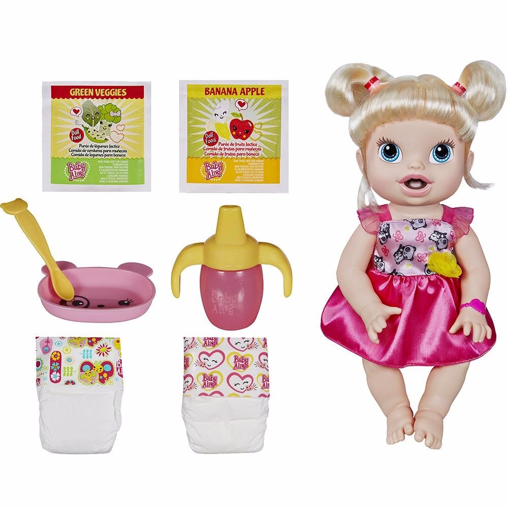 Boneca Baby Alive  Hora De Comer Loira Hasbro R 350 00 