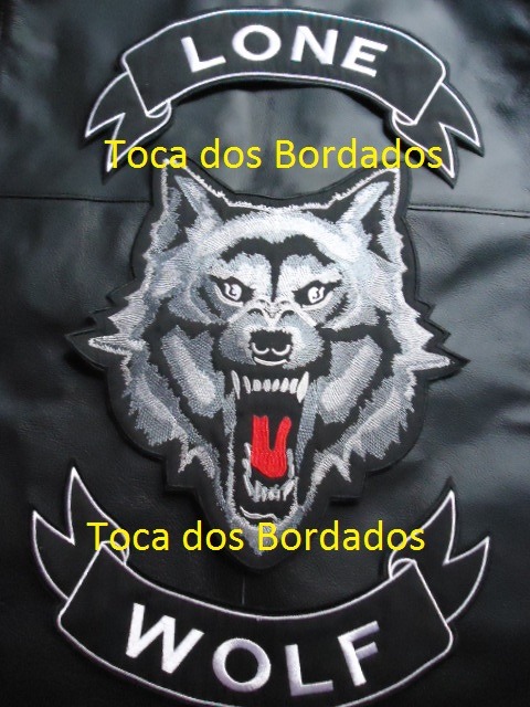 Bordado Lobo Lone Wolf 37cm Para Jaqueta Moto Patch Car432 