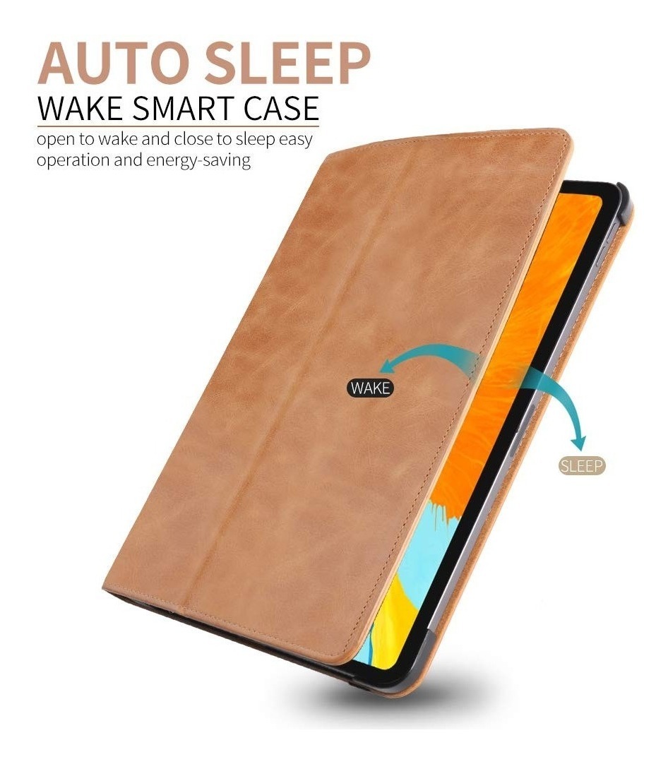 Boriyuan Real Genuine Leather Case Smart Pen Holder Cover For Apple iPad Pro 9.7