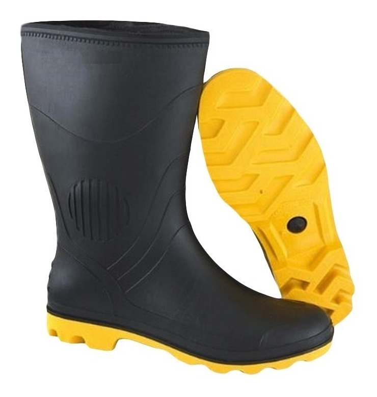 bota pvc solado amarelo