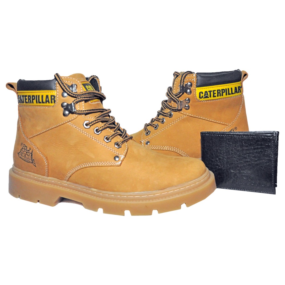 bota coturno caterpillar couro