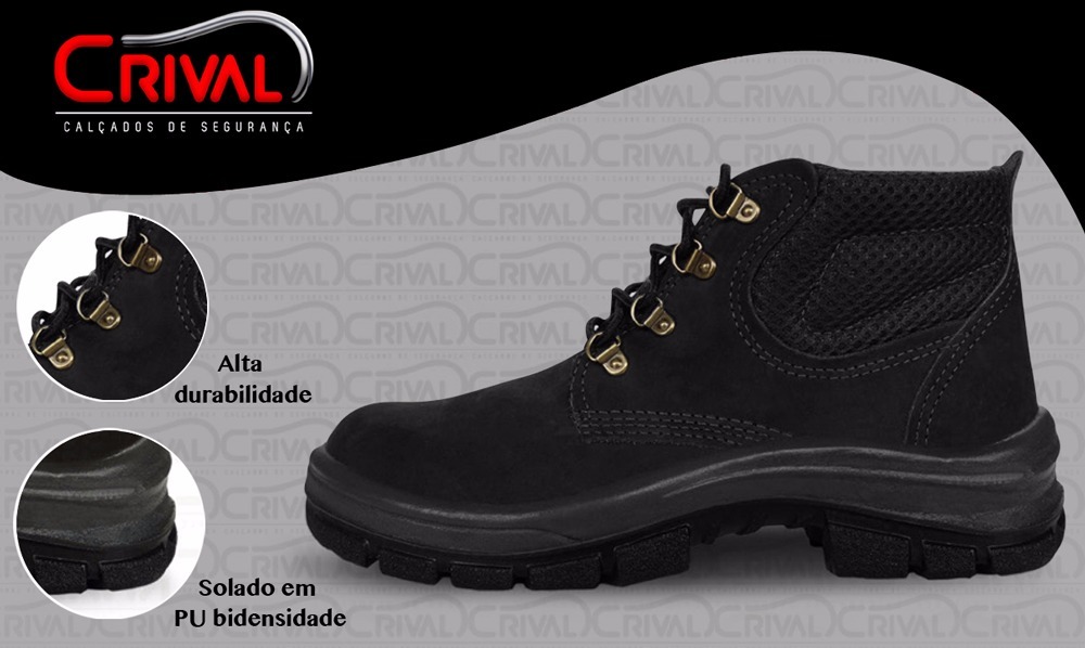 bota botina de segurança crival nobuck cp092