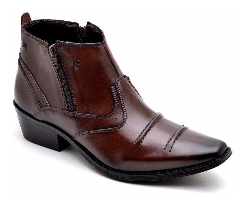 Bota Botina Masculina Country Em Couro Preço Sensacional - R$ 105,49 em Mercado Livre