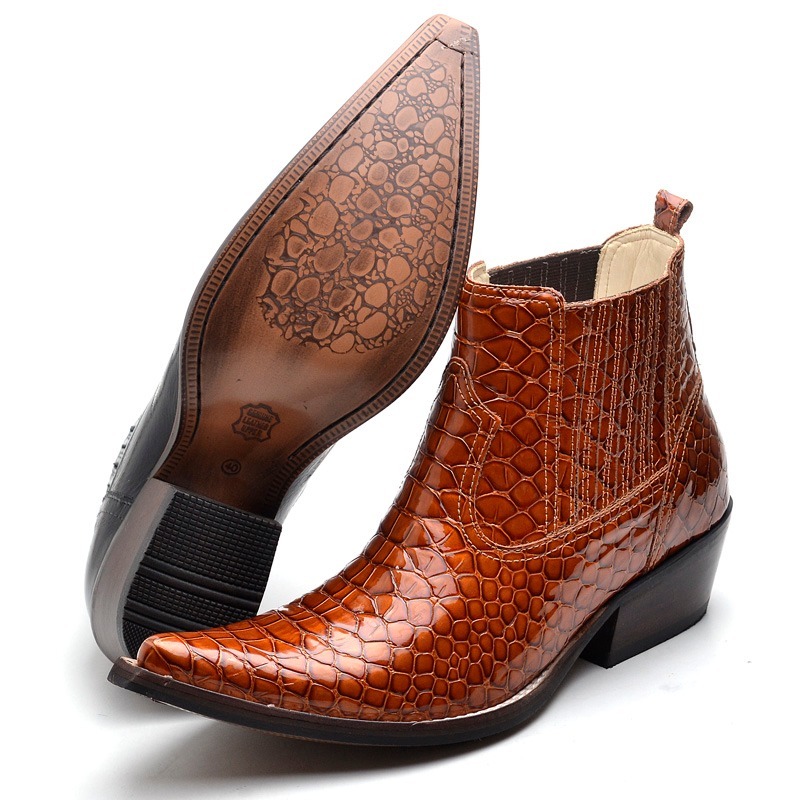 Bota Botina Masculina Fidalgo Couro Rodeio Bico Fino Country - R$ 294,99 em Mercado Livre