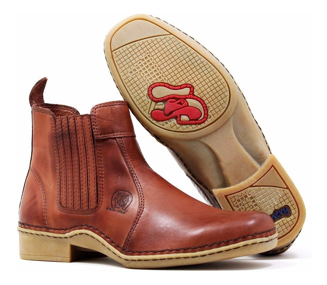 Bota Botina Social Couro Pelica Luxo E Sofisticação - R$ 125,90 em Mercado Livre