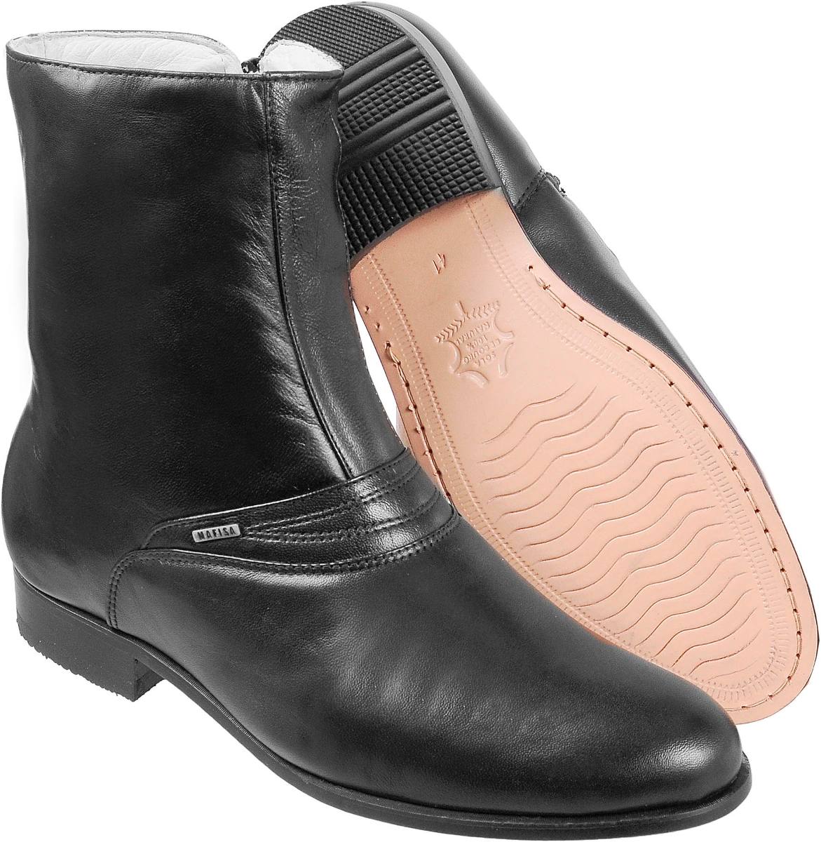 Bota Botina Social De Pelica (pele Cabra) Com Sola De Couro - R$ 188,90 em Mercado Livre
