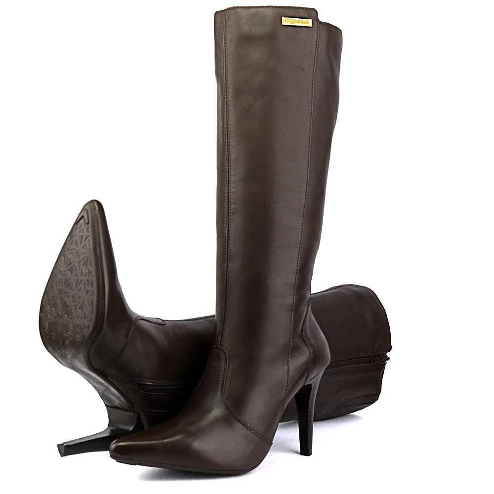 Bota Confortavel Feminina Cano Longo Couro Frete Gratis - R$ 219,90 em Mercado Livre
