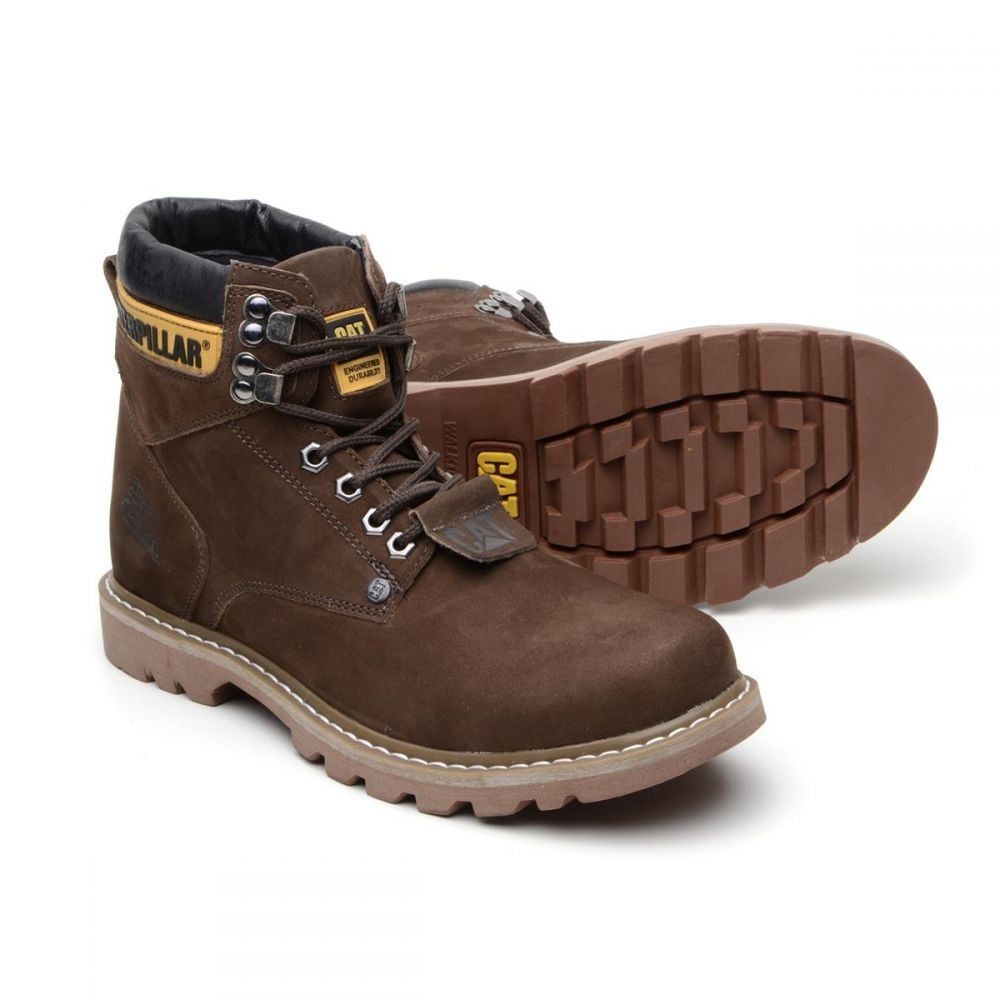 bota coturno caterpillar couro