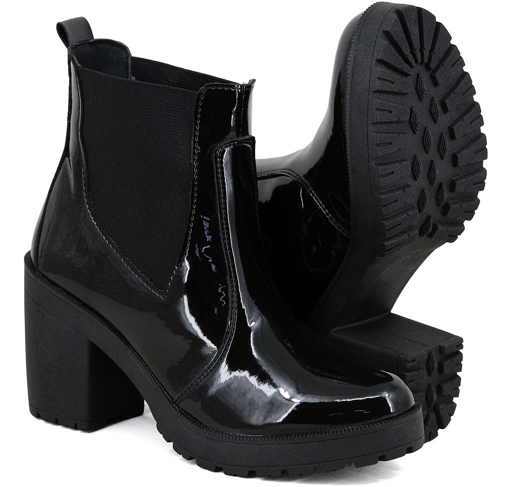 Bota Coturno Feminina Tratorada Com Elástico Moderna Ofert - R$ 79,90 em Mercado Livre
