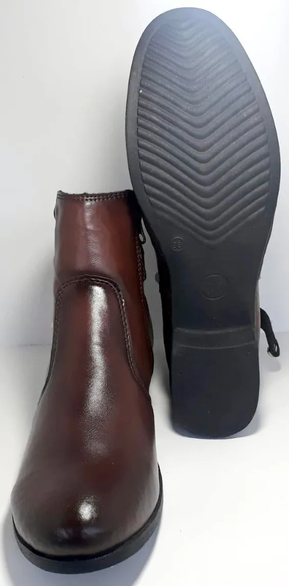 PISADA FORTE CALÇADOS | Bota Coturno Feminino Cano Curto Medio Com Ziper Lateral 207 - R$ 67,32