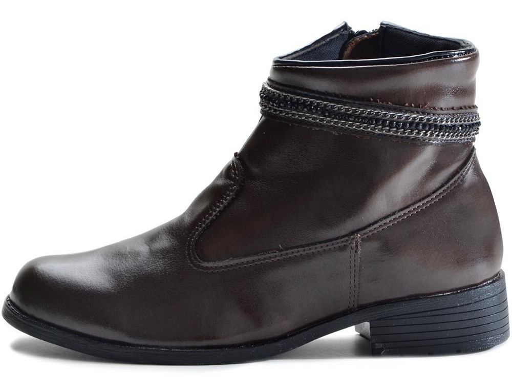 Bota Coturno Feminino Cano Curto Médio Com Zíper Lateral - R$ 87,49 em Mercado Livre